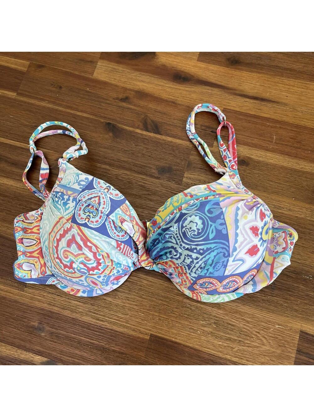 Bleu Rod Beattie Soft Boho Chic Paisley Swim Top Women’s Underwire 8
